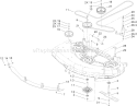 44in Deck Belt Drive Assembly Diagram and Parts List for 74603 260000001-260999999 - 2006 Toro Lawn Tractor