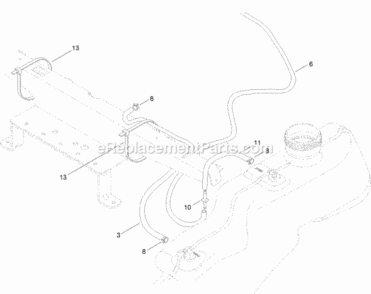 Part Location Diagram of 110-3254 Toro Hose-Fuel