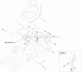 Part Location Diagram of 119-3391-01 Toro Pan-Seat