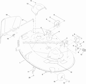 42_Inch_Deck_Assembly Diagram and Parts List for 74616 314000001 - 314999999 Toro Lawn Tractor