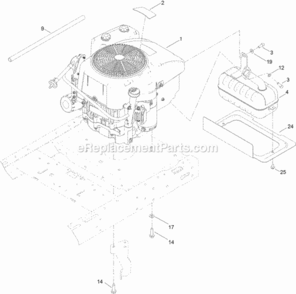 Engine_And_Muffler_Assembly Diagram and Parts List for 74616 314000001 - 314999999 Toro Lawn Tractor