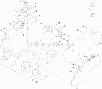 Part Location Diagram of 119-8855-03 Toro GUARD-REAR