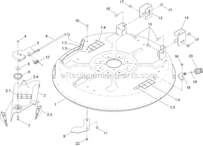 32_Inch_Deck_Assembly Diagram and Parts List for 74621 312000001-312999999 Toro Lawn Tractor