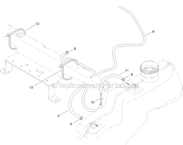 Fuel_Delivery_Assembly Diagram and Parts List for 74621 312000001-312999999 Toro Lawn Tractor