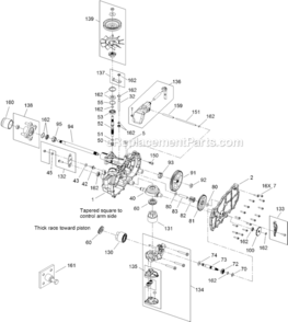Left_Hand_Hydro_Transaxle_Assm_No_119-3330 Diagram and Parts List for 74621 312000001-312999999 Toro Lawn Tractor
