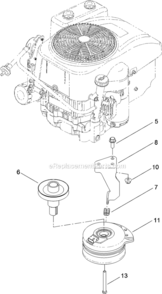 Clutch_Assembly Diagram and Parts List for 74621 312000001-312999999 Toro Lawn Tractor