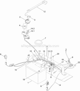 Battery_And_Electrical_Assembly Diagram and Parts List for 74625 313000001 - 313999999 Toro Lawn Tractor