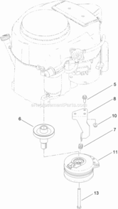 Clutch_Assembly Diagram and Parts List for 74625 313000001 - 313999999 Toro Lawn Tractor