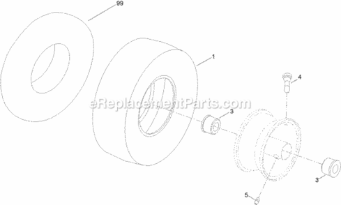 Caster_Wheel_Assembly_No_130-0736 Diagram and Parts List for 74625 314000001 - 314999999 Toro Lawn Tractor