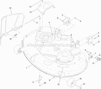42_Inch_Deck_Assembly Diagram and Parts List for 74626 311000001 - 311999999 Toro Lawn Tractor
