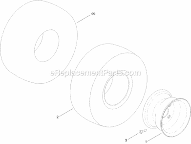 Wheel_And_Tire_Assembly_No_119-3465 Diagram and Parts List for 74626 311000001 - 311999999 Toro Lawn Tractor