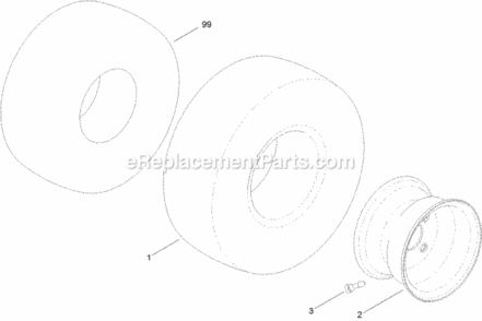 Wheel_And_Tire_Assembly_No_120-5523 Diagram and Parts List for 74626 311000001 - 311999999 Toro Lawn Tractor