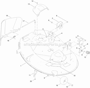 42_Inch_Deck_Assembly Diagram and Parts List for 74626 314000001 - 314999999 Toro Lawn Tractor