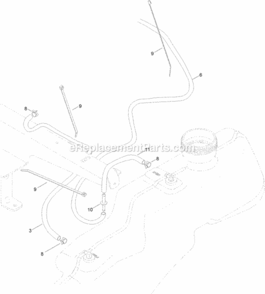 Fuel_Delivery_Assembly Diagram and Parts List for 74626 314000001 - 314999999 Toro Lawn Tractor