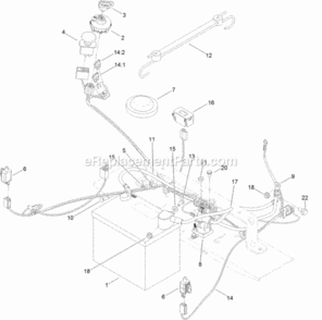 Battery_And_Electrical_Assembly Diagram and Parts List for 74626 314000001 - 314999999 Toro Lawn Tractor