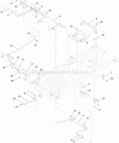 Deck_Lift_Assembly Diagram and Parts List for 74626 314000001 - 314999999 Toro Lawn Tractor
