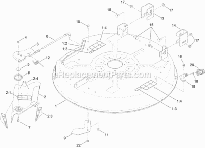 Part Location Diagram of 120-2298 Toro 32 Inch Deflector Asm