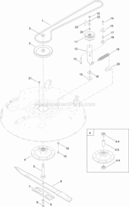 Part Location Diagram of 119-0368 Toro Spindle Housing Assembly