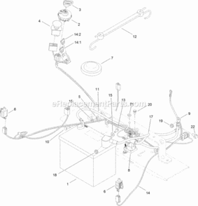 Electrical_Assembly Diagram and Parts List for 74629 314000001 - 314999999 Toro Lawn Tractor
