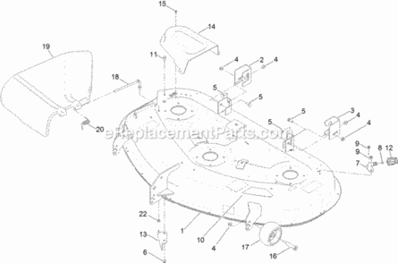 50_Inch_Deck_Assembly Diagram and Parts List for 74631 313000001 - 313999999 Toro Lawn Tractor
