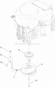 Clutch_Assembly Diagram and Parts List for 74631 313000001 - 313999999 Toro Lawn Tractor