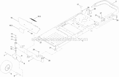 Frame_Front_Axle_And_Caster_Wheel_Assembly Diagram and Parts List for 74631 314000001 - 314999999 Toro Lawn Tractor