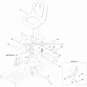 Seat_Assembly Diagram and Parts List for 74631 314000001 - 314999999 Toro Lawn Tractor