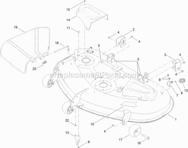 50_Inch_Deck_Assembly Diagram and Parts List for 74632 311000001 - 311999999 Toro Lawn Tractor