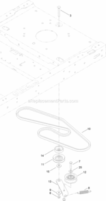 Belt_And_Pulley_Assembly Diagram and Parts List for 74632 314000001 - 314999999 Toro Lawn Tractor