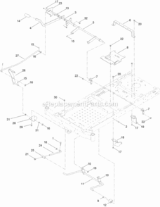 Deck_Lift_Assembly Diagram and Parts List for 74632 314000001 - 314999999 Toro Lawn Tractor
