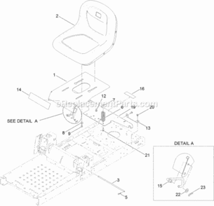 Seat_Assembly Diagram and Parts List for 74633 313100001 - 313999999 Toro Lawn Tractor