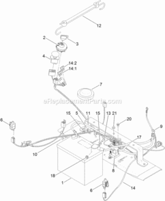 Battery_And_Electrical_Assembly Diagram and Parts List for 74633 313100001 - 313999999 Toro Lawn Tractor