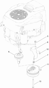Clutch_Assembly Diagram and Parts List for 74633 313100001 - 313999999 Toro Lawn Tractor