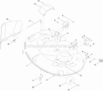42_Inch_Deck_Assembly Diagram and Parts List for 74633 314000001 - 314999999 Toro Lawn Tractor