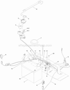 Battery_And_Electrical_Assembly Diagram and Parts List for 74633 314000001 - 314999999 Toro Lawn Tractor