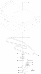 Belt_And_Pulley_Assembly Diagram and Parts List for 74635 314000001 - 314999999 Toro Lawn Tractor