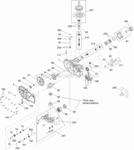 Part Location Diagram of 121-5748 Toro Main Housing Kit