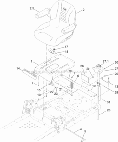 Part Location Diagram of 121-2951 Toro Hose-Overflow