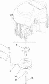 Part Location Diagram of 119-8941 Toro CLUTCH-PTO