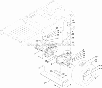 Hydro_Transaxle_Drive_And_Rear_Wheel_Assembly Diagram and Parts List for 74641 313000001 - 313999999 Toro Lawn Tractor