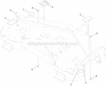 50_Inch_Deck_And_Decal_Assembly_No_121-0734 Diagram and Parts List for 74641 314000001 - 314999999 Toro Lawn Tractor