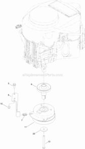 Clutch_Assembly Diagram and Parts List for 74641 314000001 - 314999999 Toro Lawn Tractor