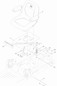 Part Location Diagram of 119-3391-03 Toro Pan-Seat