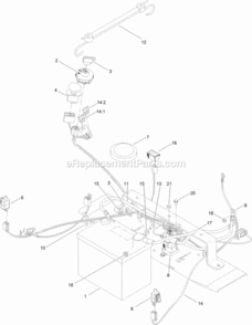 Battery_And_Electrical_Assembly Diagram and Parts List for 74642 314000001 - 314999999 Toro Lawn Tractor