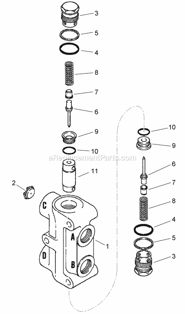 Lockout Valve Assembly Plow Lift - P75 Plow Diagram and Parts List for 2011  Toro Lawn Tractor Accessories
