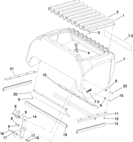 Hood Assembly Diagram and Parts List for 74268CP (280000001-280999999)(2008) Toro Lawn Mower
