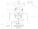 Air Intake / Filtration Assembly Diagram and Parts List for 74701 210000001-210999999 - 2001 Toro Lawn Tractor
