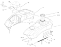 Fuel Tank and Control Pod Assembly Diagram and Parts List for 74701 210000001-210999999 - 2001 Toro Lawn Tractor
