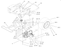 Hydro and Belt Drive Assembly Diagram and Parts List for 74701 210000001-210999999 - 2001 Toro Lawn Tractor
