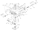 Left Hand Hydro Transaxle Assembly Diagram and Parts List for 74701 210000001-210999999 - 2001 Toro Lawn Tractor